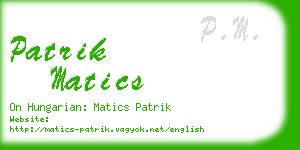 patrik matics business card